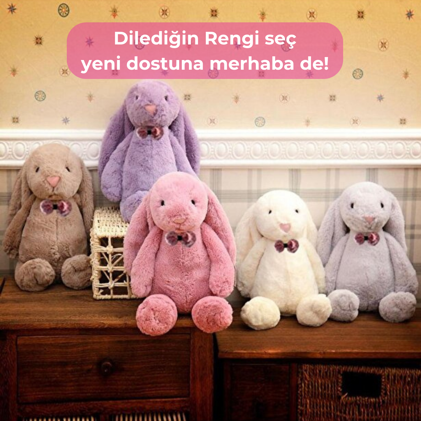 Uyku Arkadaşım 65 Cm Rabit Bunny Beyaz Tavşan