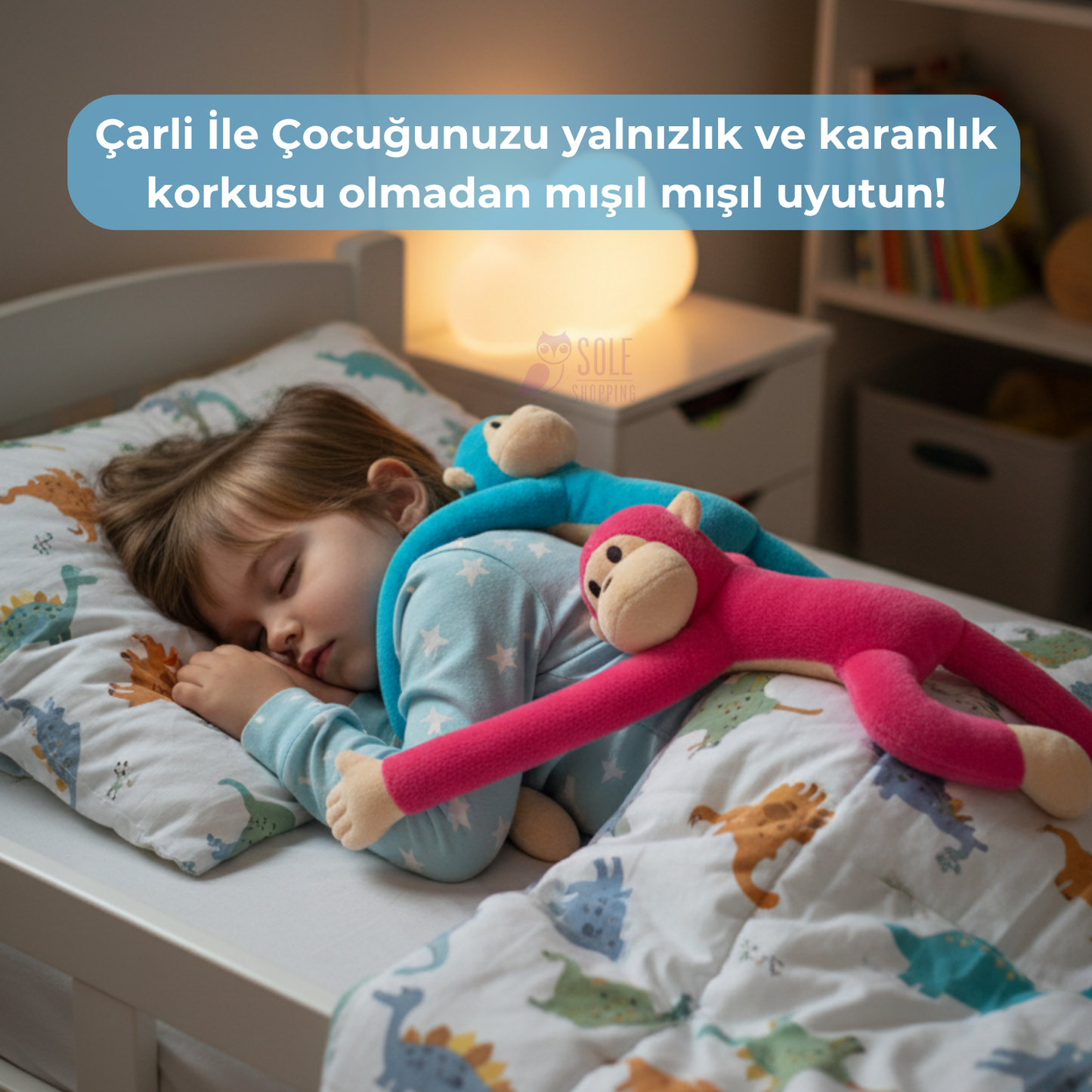 ÇARLİ 70cm Elleri Yapışan Maymun Peluş Arkadaşı