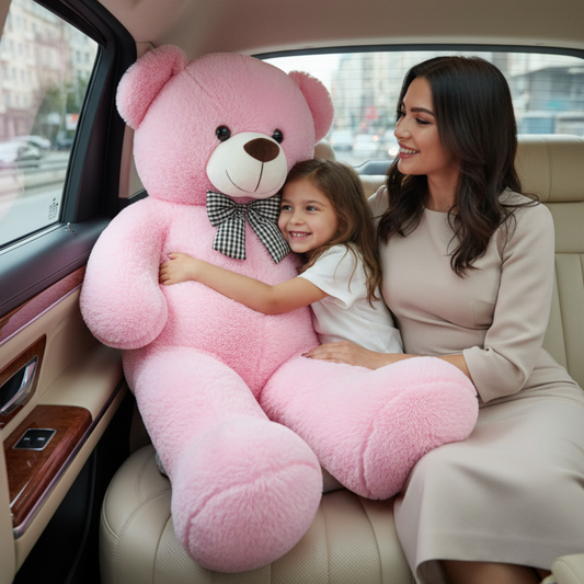 90 TEDDİ Papyonlu Pembe Yumoş Peluş Ayıcık