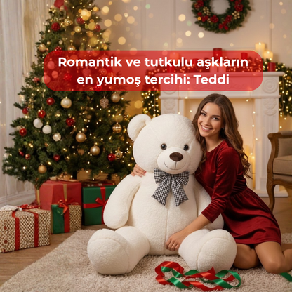 100 Teddi Beyaz Peluş Büyük Oyuncak Ayı