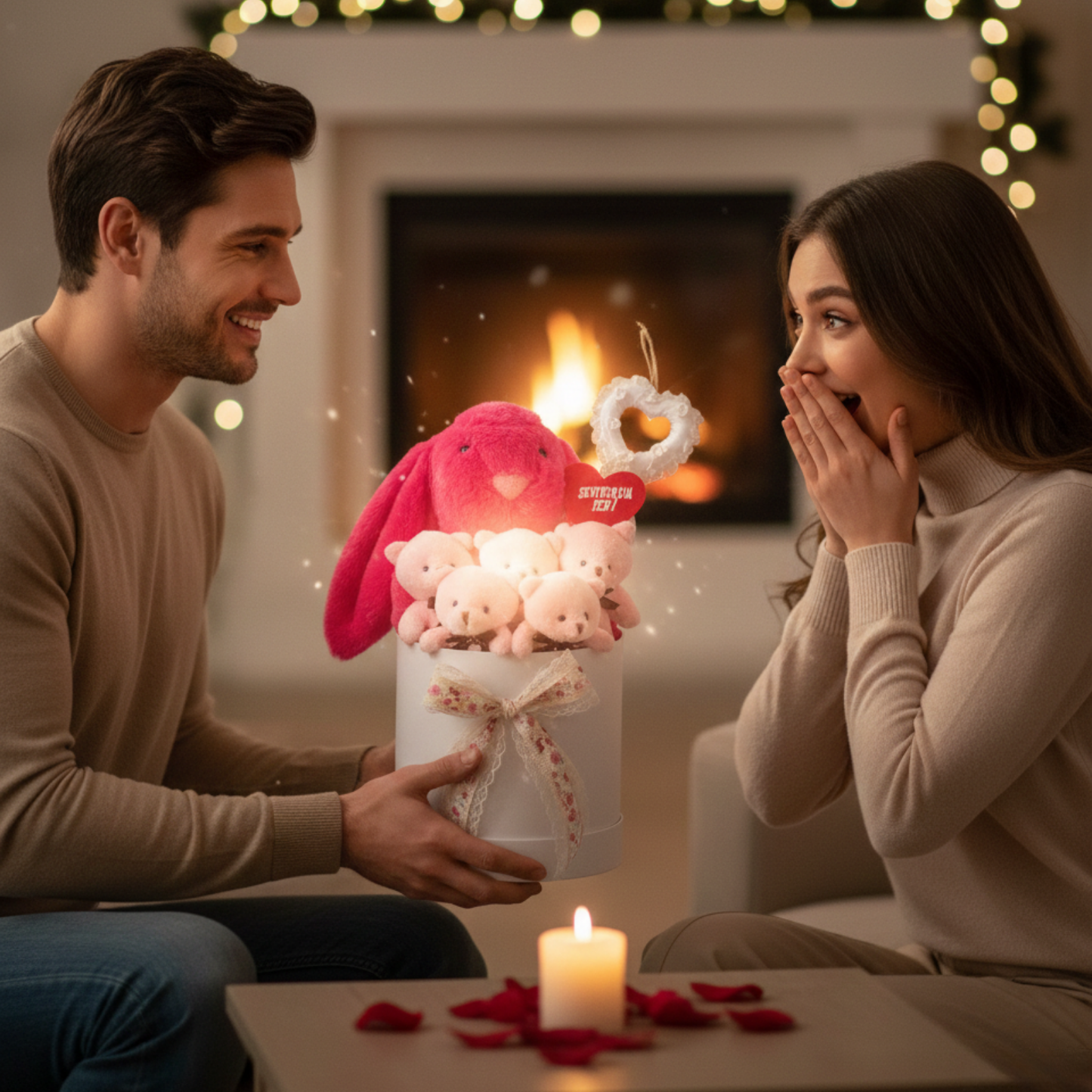 Premium Özel Hediye Fuşya Bunny Tavşan Pembe Peluş Ayıcık Buketi