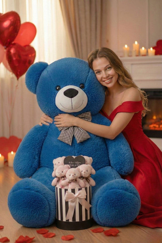 Kadınlar Günü’ne Özel: 90 CM Peluş Ayı & Aynalı Mesajlı Pembe Silindir Ayıcık Buketi | Romantik Sevgiliye Hediye Buket